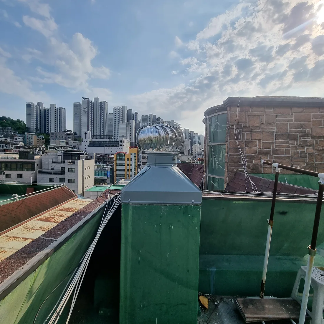서울 광진구 자양동 옥상 환풍기 300파이 벤츄레이터 동체+좌대 교체 시공 후