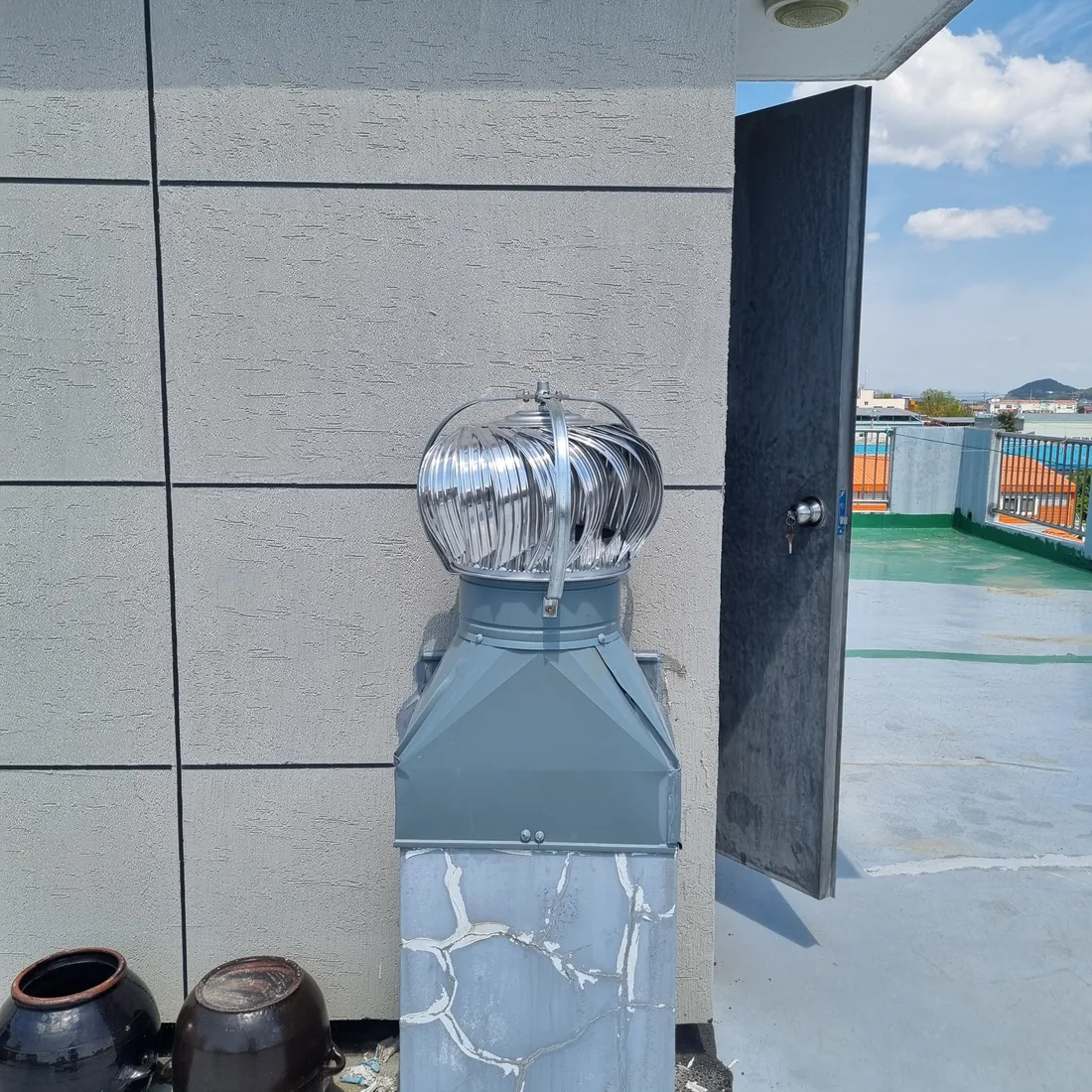 서울 노원구 공릉동 옥상 환풍기 300파이 벤츄레이터 동체+좌대 교체 시공 후