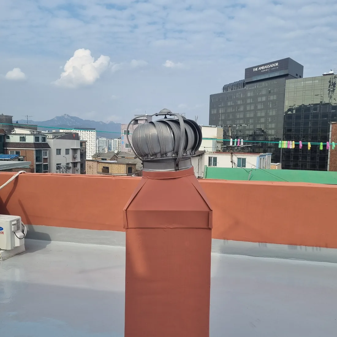 서울 용산구 효창동 옥상 환풍기 300파이 벤츄레이터 동체+좌대 교체 시공 전