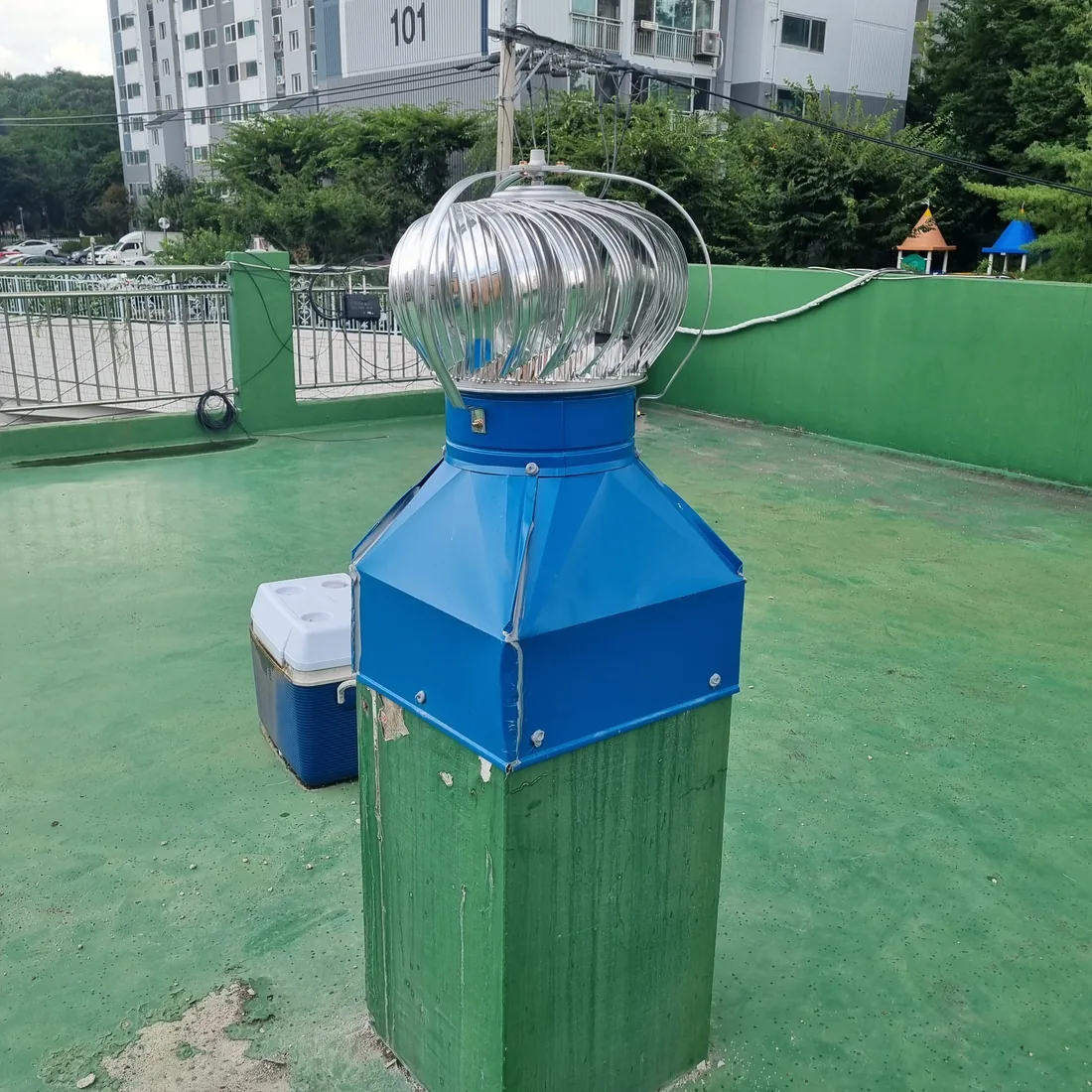 인천 남동구 간석동 옥상 환풍기 300파이 벤츄레이터 동체+좌대 교체 시공 후