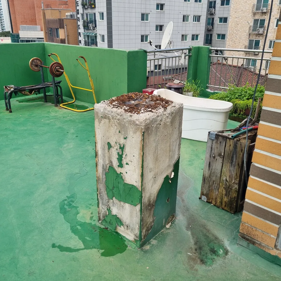 인천 계양구 작전동 옥상 환풍기 300파이 벤츄레이터 동체+좌대 교체 시공 전